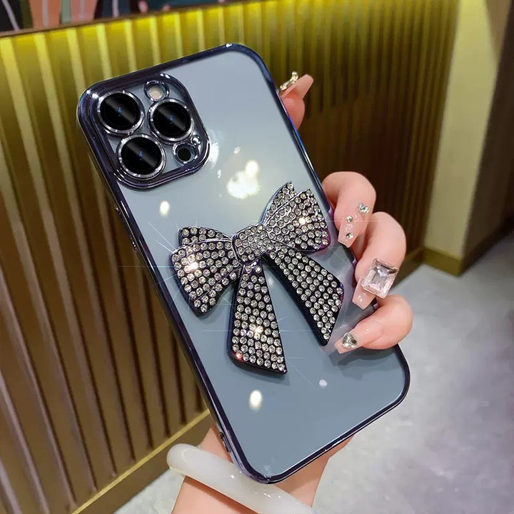 Electroplating Comes With Lens Protector Diamond Bow Phone Case