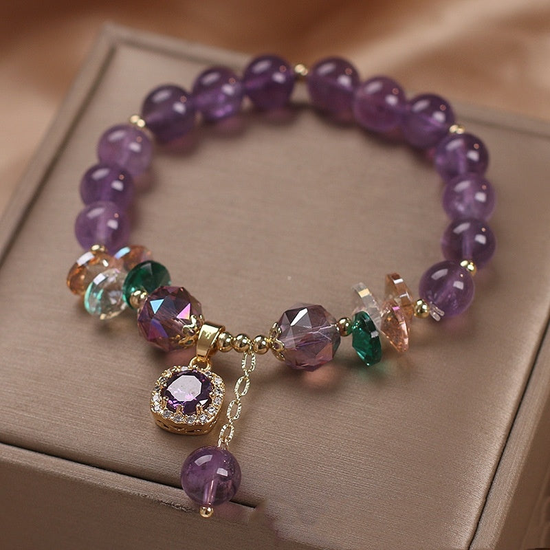 Internet Celebrity Special-interest Design Natural Amethyst Bracelet