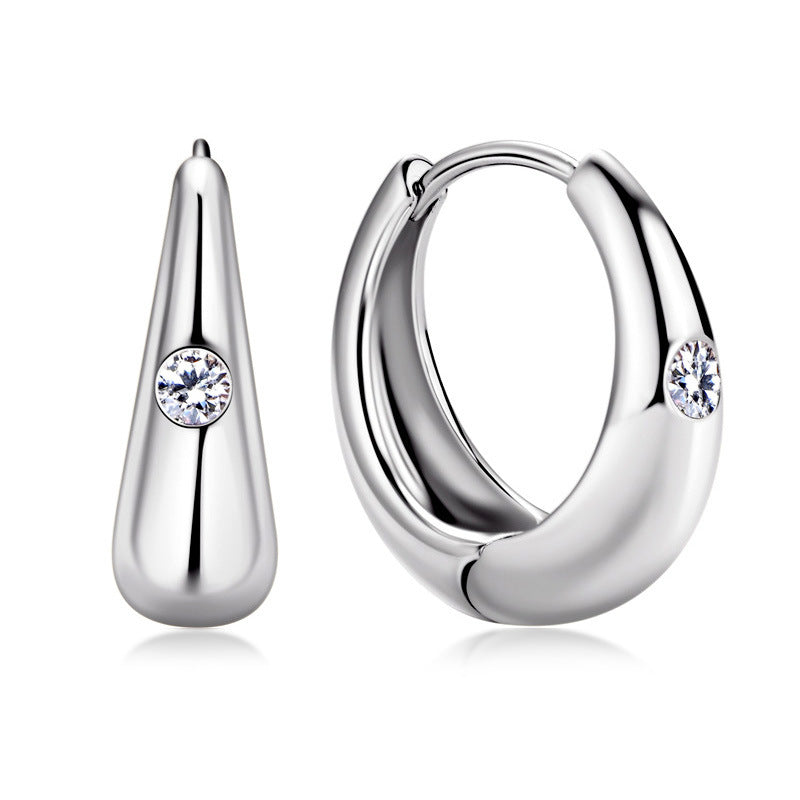 925 Silver Moissanite Earrings European And American