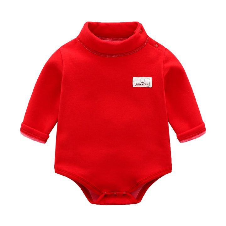 Baby Plus Velvet Warm Triangle Romper Crawl