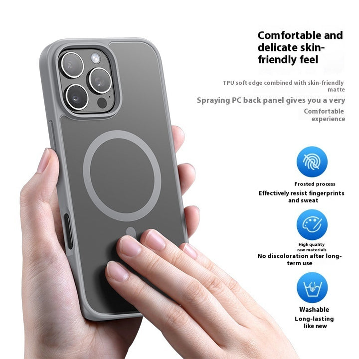 Magnetic Phone Case Simple Skin Sense Full Cover Transparent Protective Case