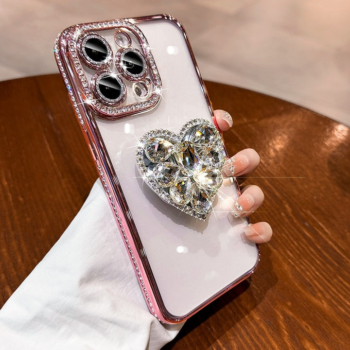 Silicon Electroplating Edge Diamond Love Bracket Telefon