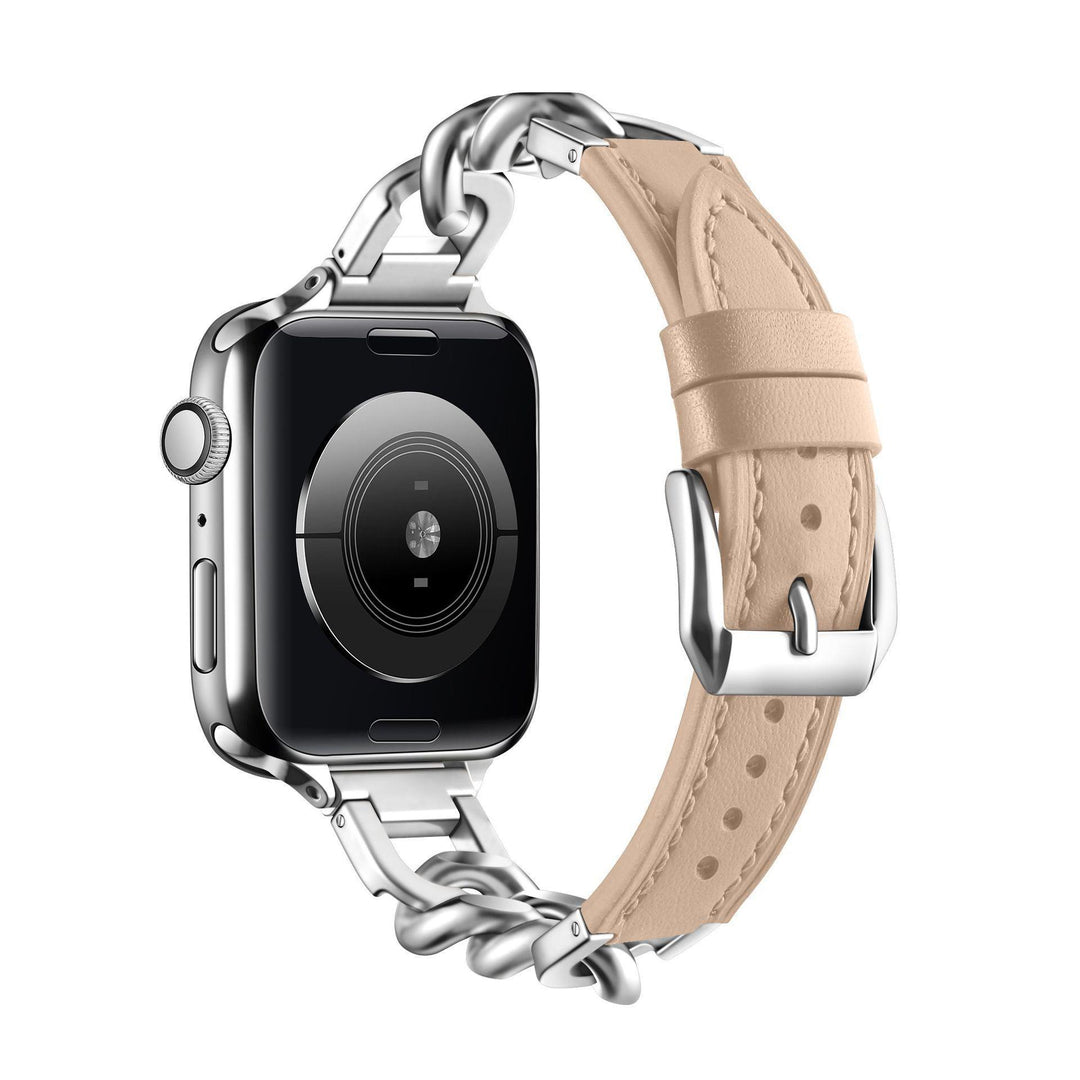 Curea Iwatch cu oțel inoxidabil din piele inox