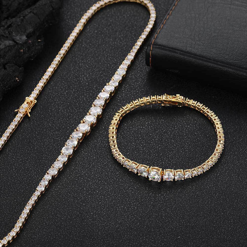 Gradient Tennis Chain Size Zircon Bracelet Hip Hop Advanced Sense