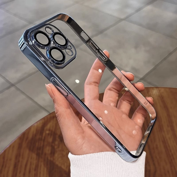 Aplicabil pentru carcasa telefonică iPhone15 electroplată TPU Cover soft Rezistent transparent pentru picături