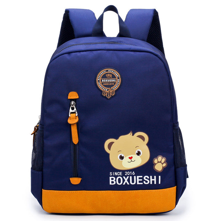 A cartoon bear nursery school schoolbag, schoolbag, schoolboy, boy and boy, baby boy and baby travel back