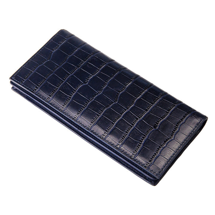 Crocodile Pattern Cowhide Wallet Men's Long Genuine Leather Wallet