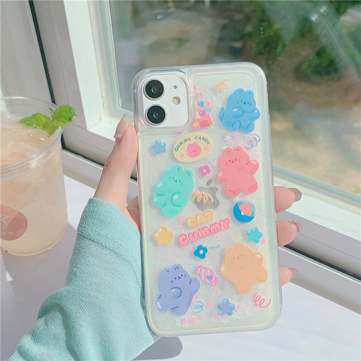 Cute Candy Cat Quicksand Phone Case