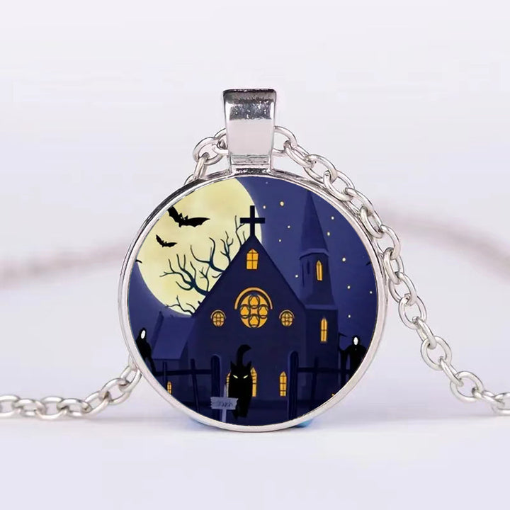 Halloween rotund rotund dovleac bat colier bărbați și femei personalitate claviculă colier accesorii bijuterii de modă