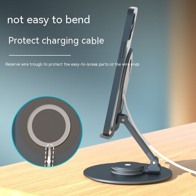 Desktop Adjustable Portable Wireless Charging Rotary Magnetic Adhesive Mobile Phone Tablet Computer Stand