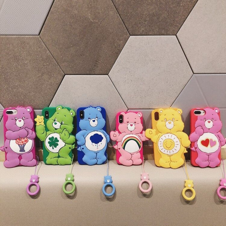 Cartoon rainbow bear mobile phone case