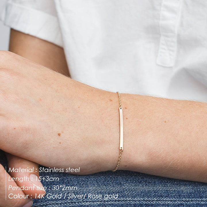 Japanese And Korean Simple Temperament Horizontal Bar Bracelet