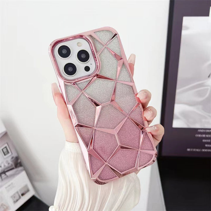 Gradient Electroplating Water Cube Phone Case