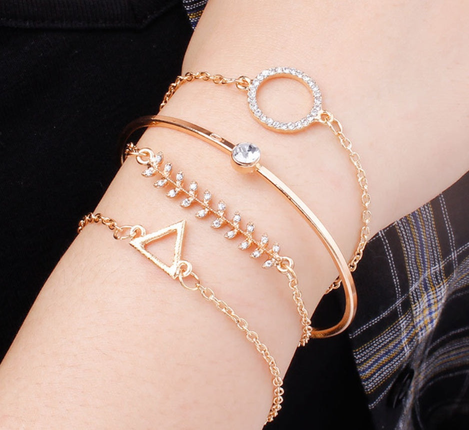 Multi-layer Triangular Water Drop Drill Bracelet