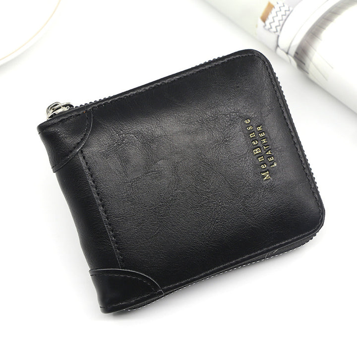 Men's Wallet Short Casual Zipper Coin Purse