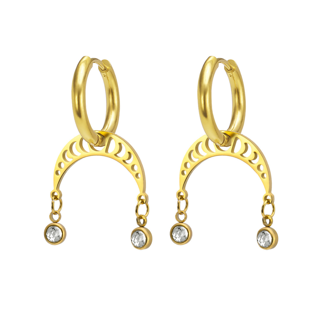 European And American Cut Geometric Curved Earrings