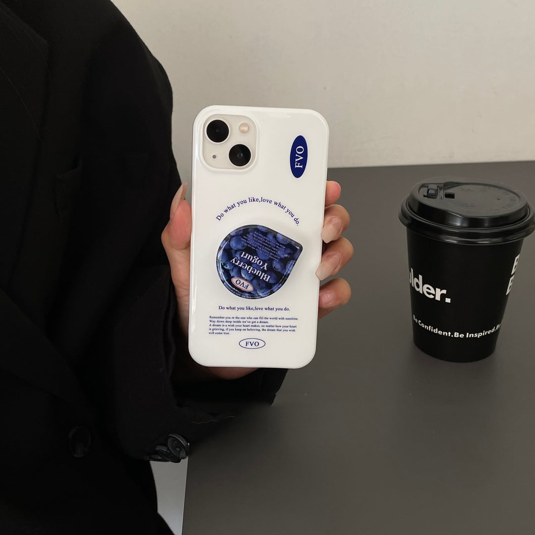 Simplified English Blueberry Stand Phone Case Applicable