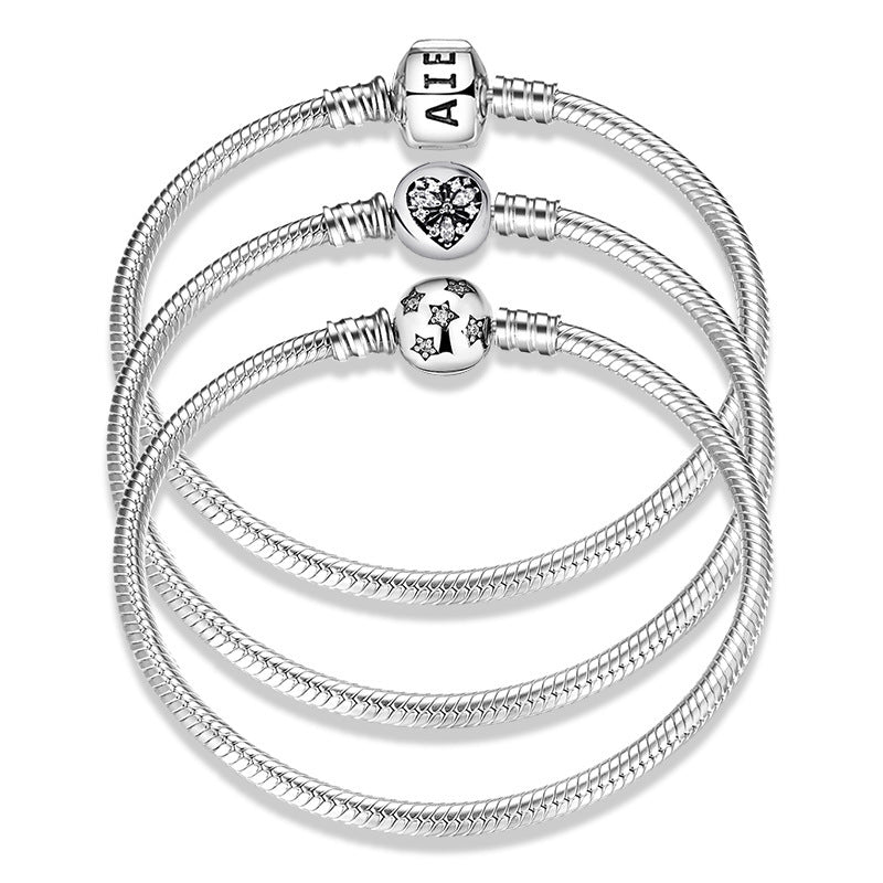 Brățară pentru femei S925 Sterling Silver Basic Snake Bone Lanț