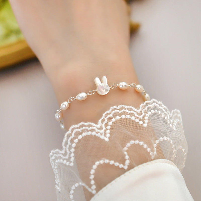 Jewelry Women's Freshwater Pearl Bunny Bracelet