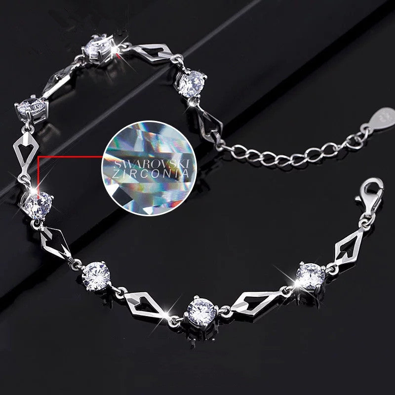 Diamond Geometry Japanese And Korean Fashion Car Flower Diamond Bracelet