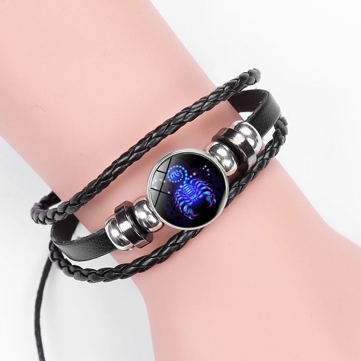 12 Constellation Multi-layer Woven Luminous Couple Bracelets