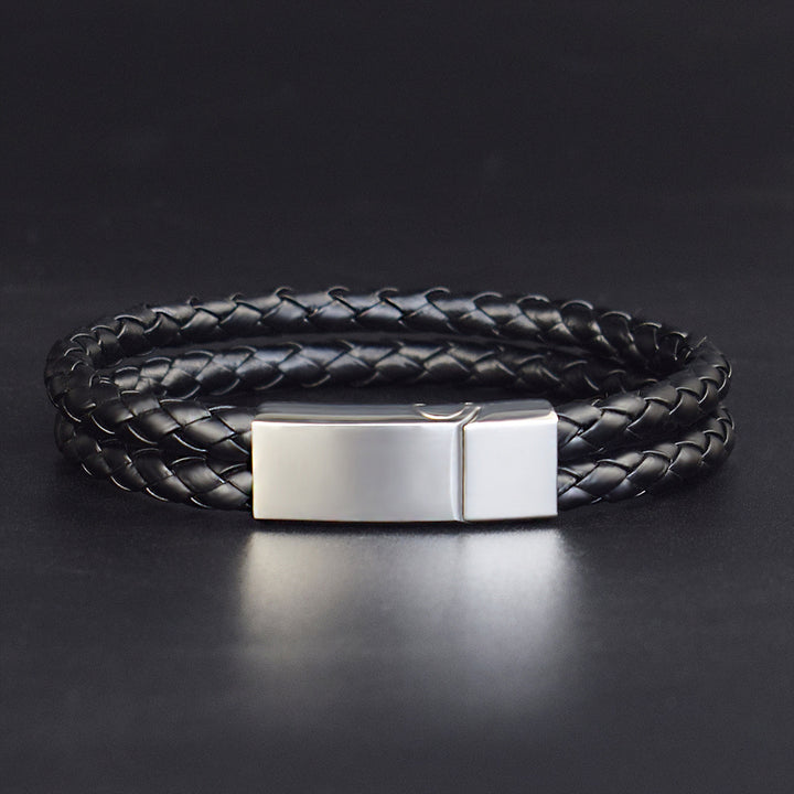 Fashion Personalized Men Woven Leather Bracelet