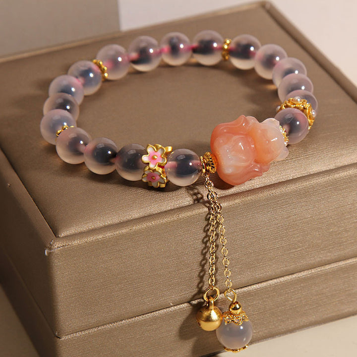 Nine-Tailed Fox Sugar Heart Agate Bracelet For Women