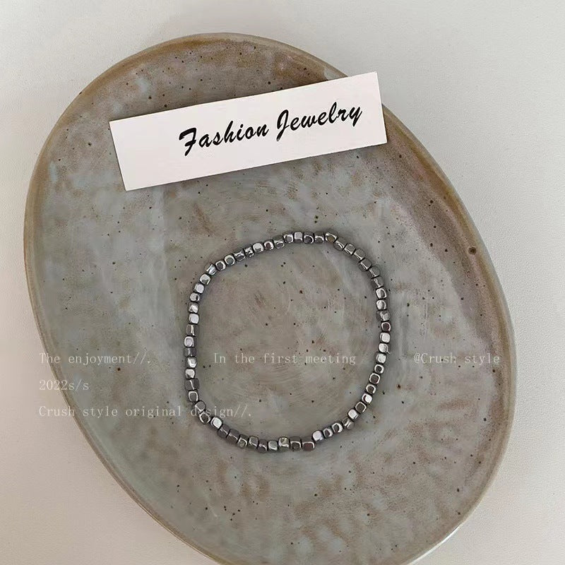 Chinese Style Niche Sweet Cool Style Small Pieces Of Silver Contrast Color Retro Neutral Bracelet