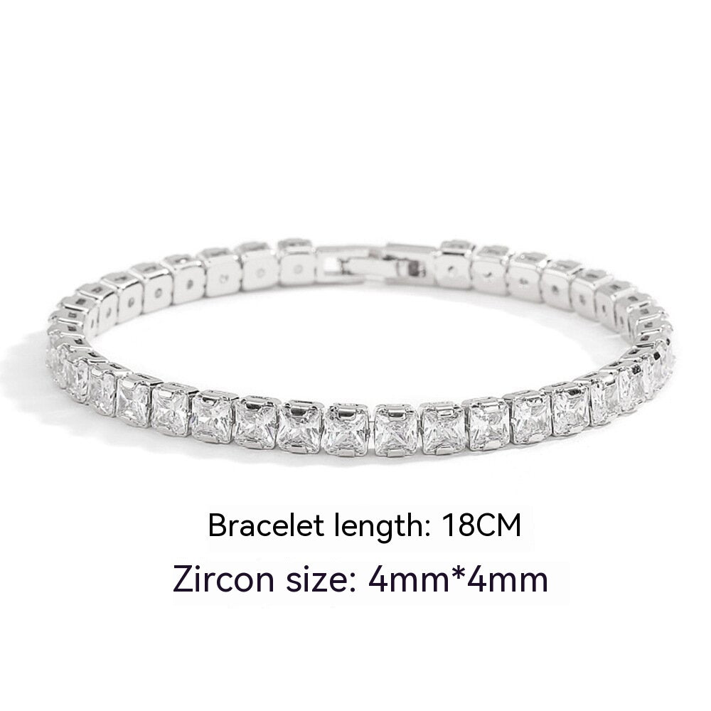 Brățară de tenis de zircon european și american cu diamant complet 4mm