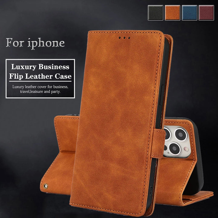 Flip Wallet Protective Leather Card Holder Phone Case