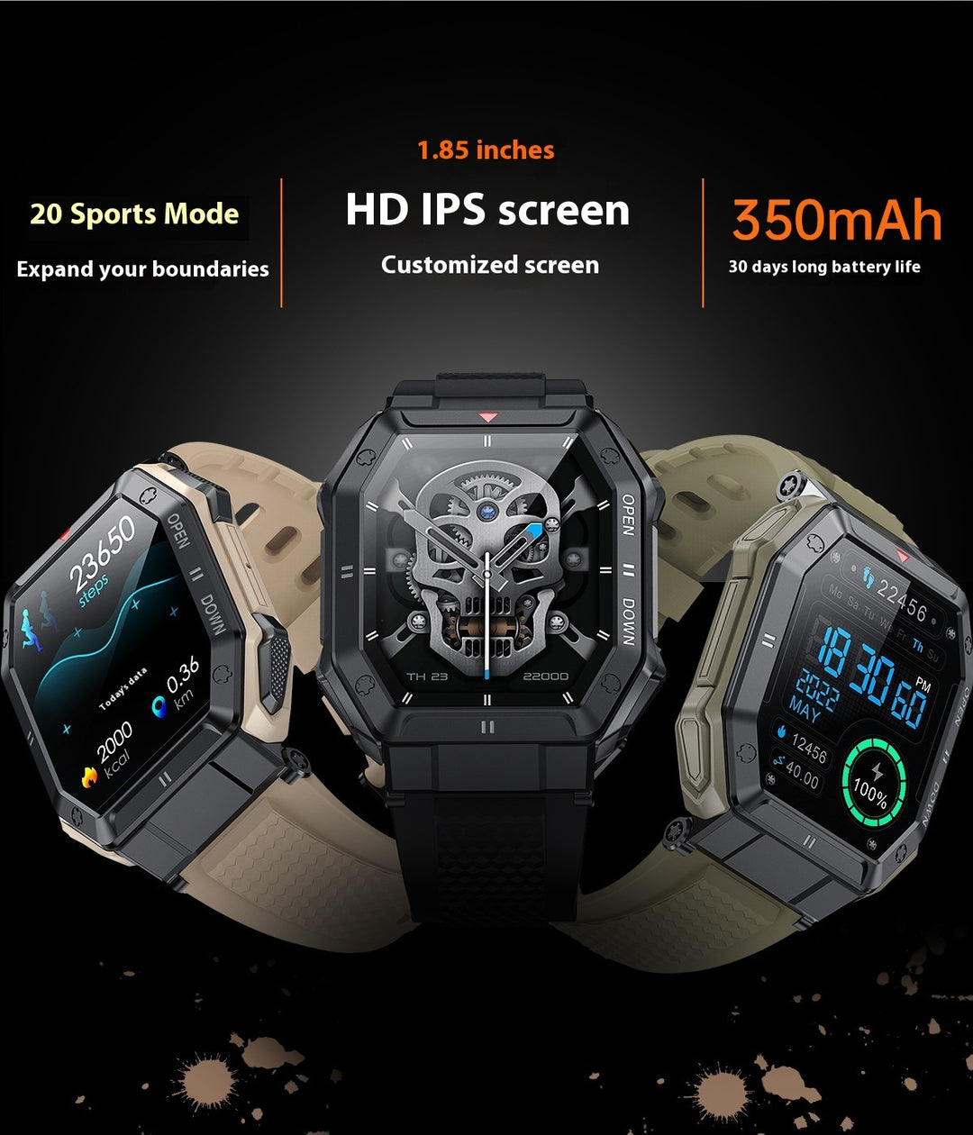 K55 Smart Watch Bluetooth Calling Sports Monitorizarea tensiunii arteriale a ritmului cardiac