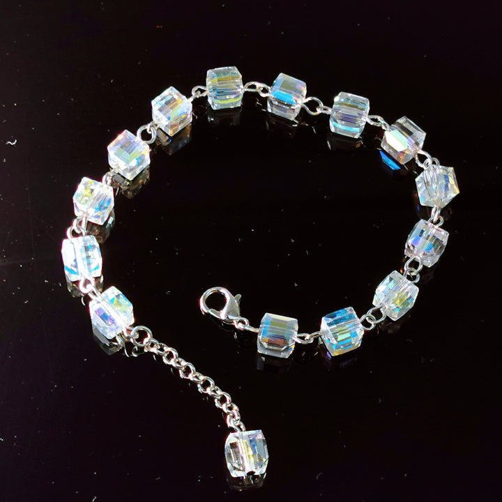 Crystal Bracelet Aurora Crystal Sugar Cube Rainbow