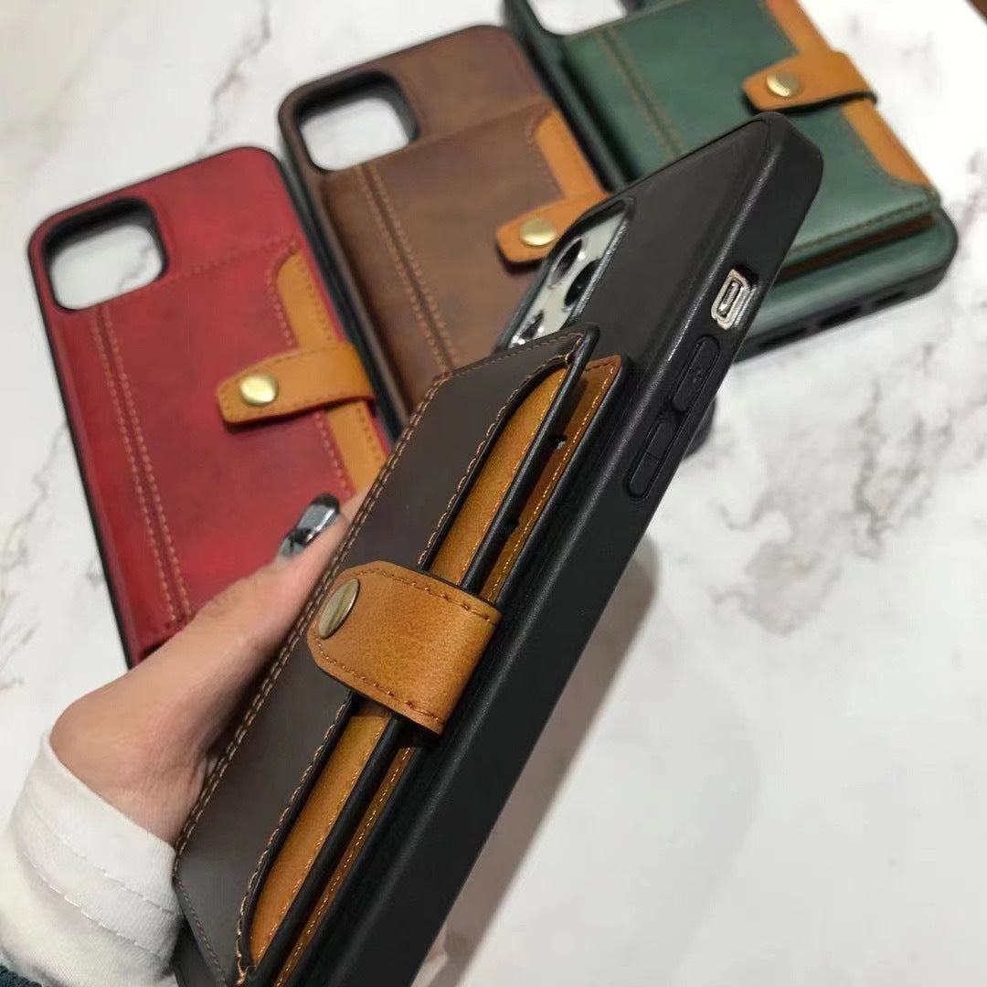 Fashion Personality Mobile Phone Card Leather Case