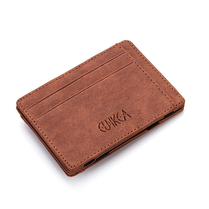 Flip Wallet Men Men Magic Portofel Polyuretan Card Suport