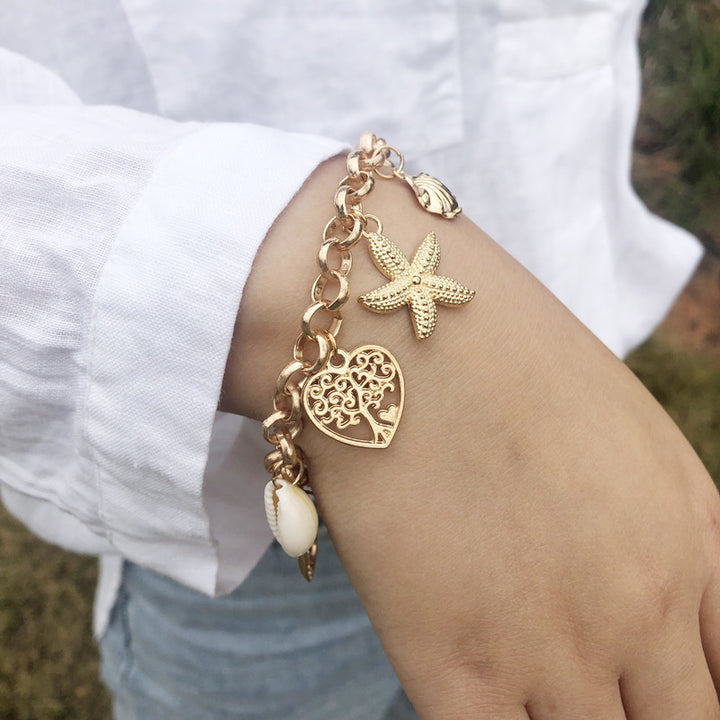 Women's Fashion Simple Shell Starfish Scallop Love Bracelet