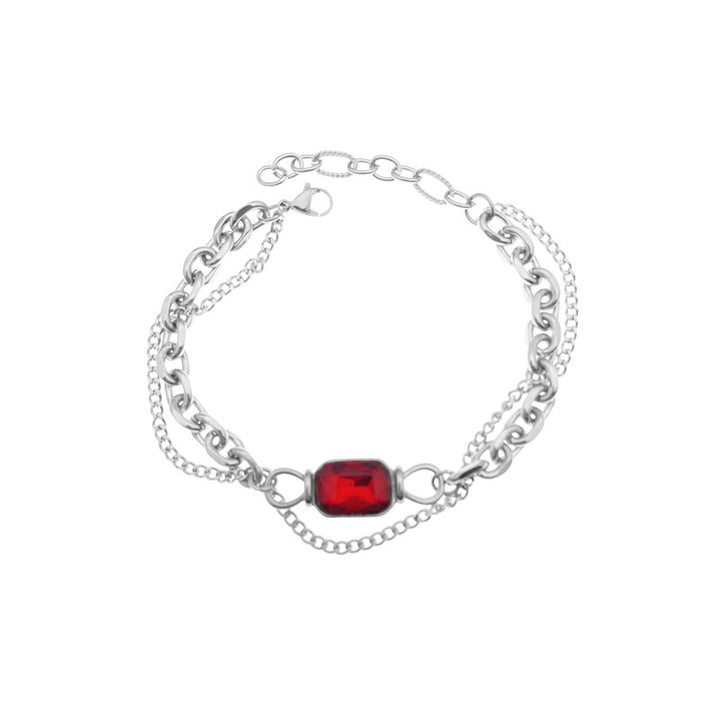 Gem Interspersed Bracelet Double-layer Fashion Women