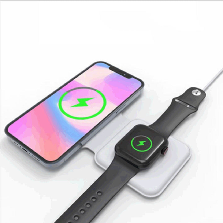 2 în 1 încărcător wireless magnetic 15W Dock de încărcare Wireless Qi Charger rapid