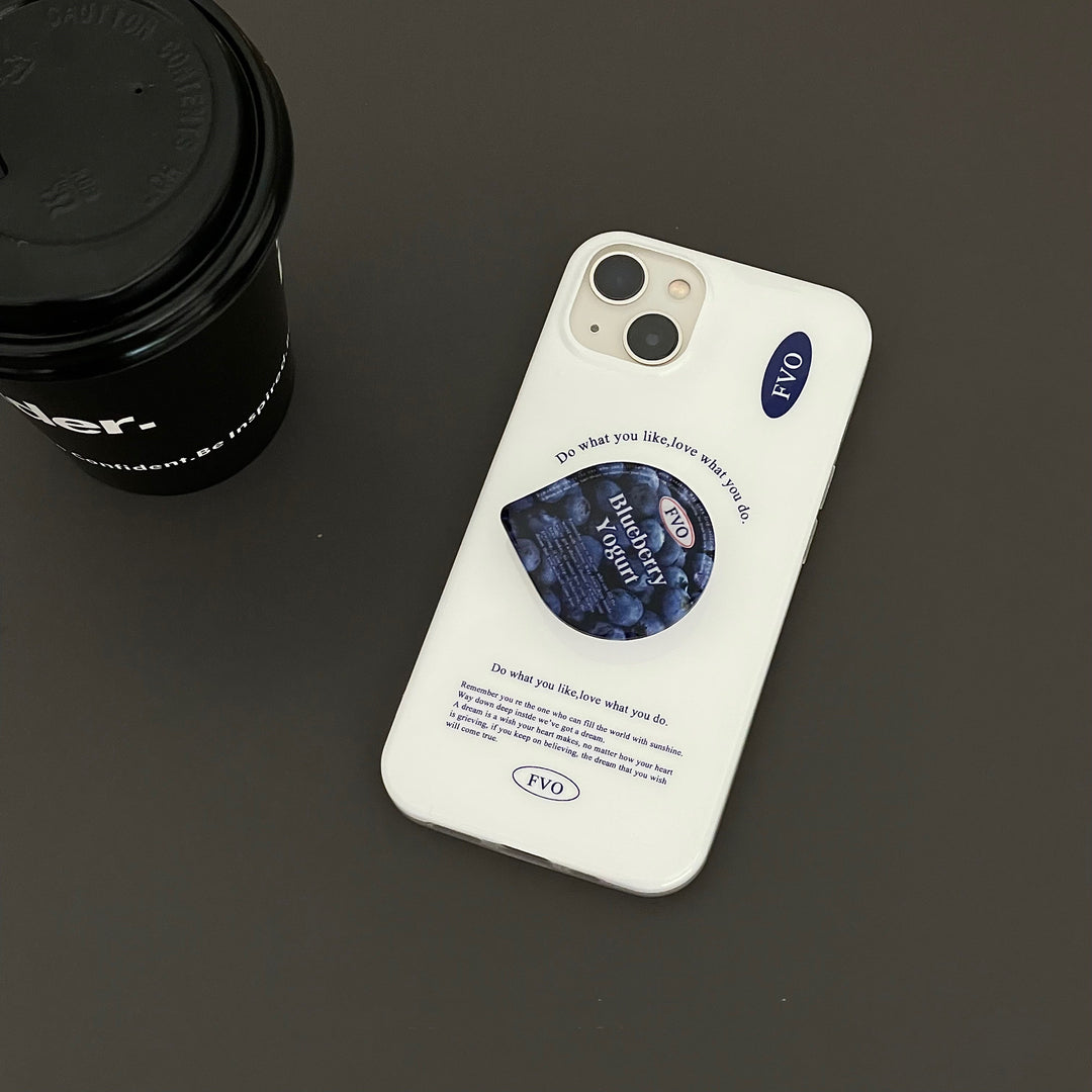 Simplified English Blueberry Stand Phone Case Applicable