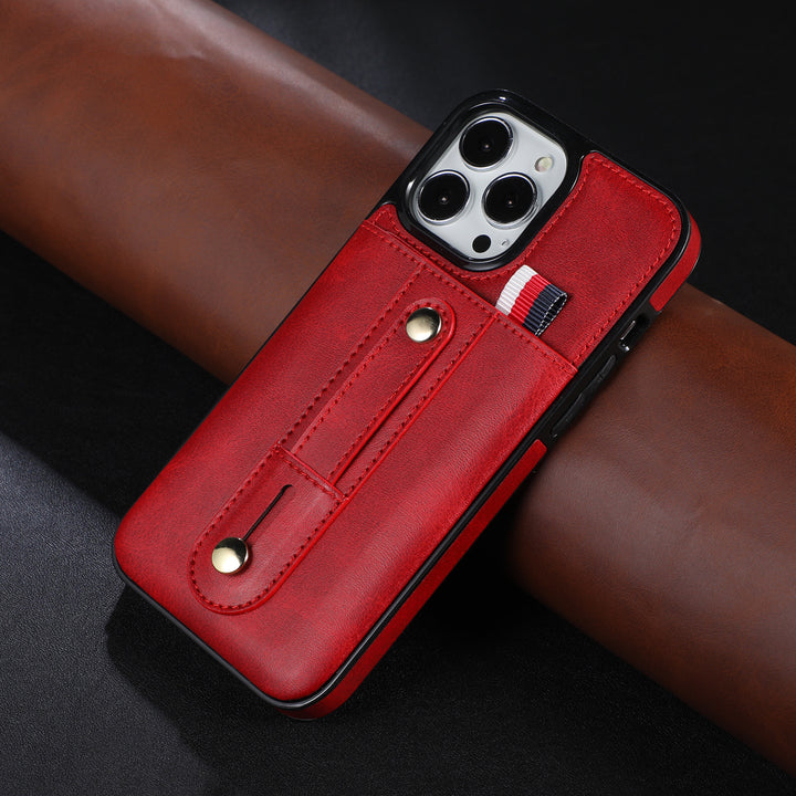 New Creative Ring Buckle Leather Card Mobile Phone Case Protective Cover