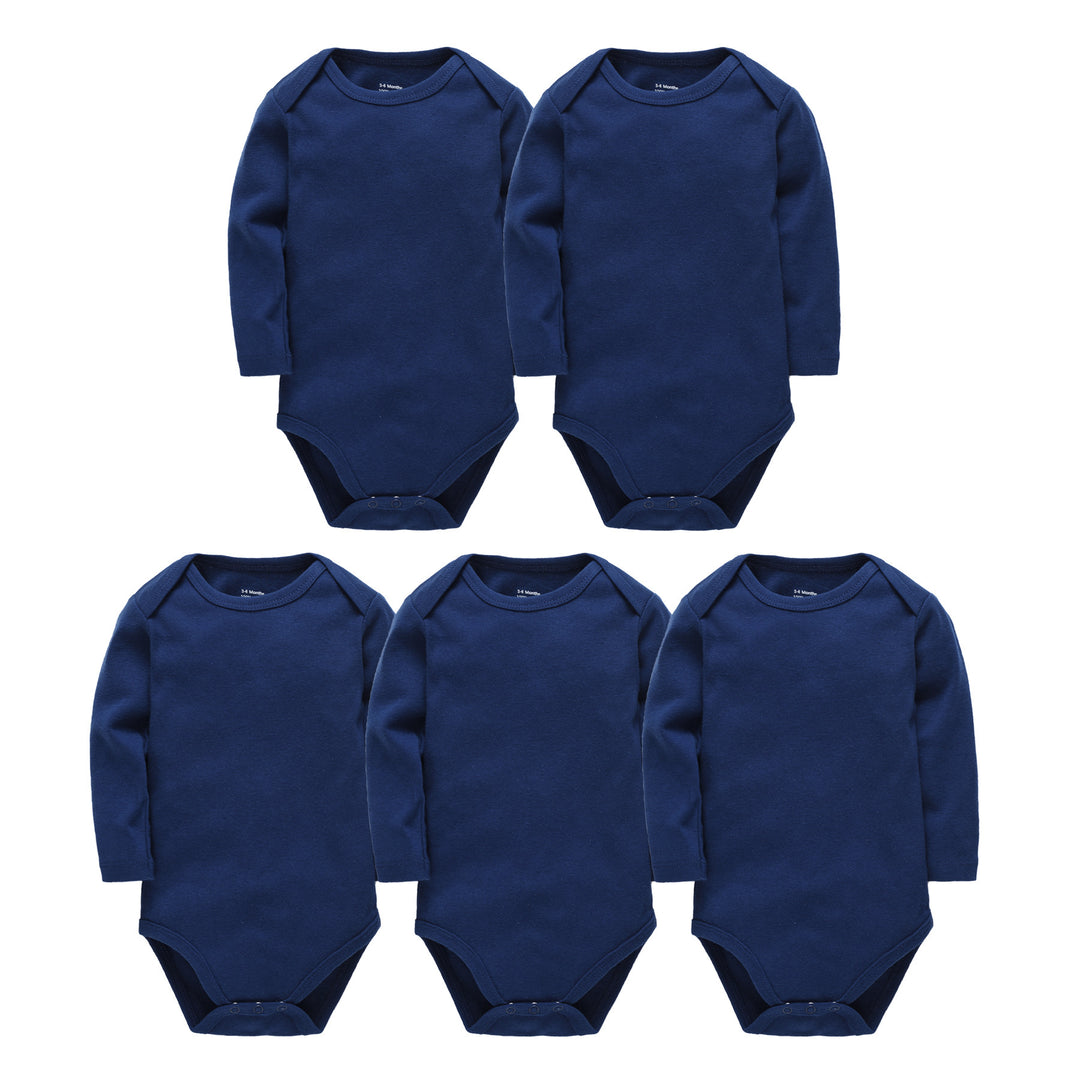 Baby Onesies, Pure Cotton Long-sleeved Solid Color Baby Romper