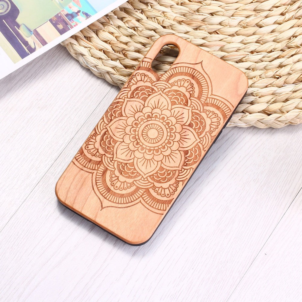 Mandala stick wood tpu phone case