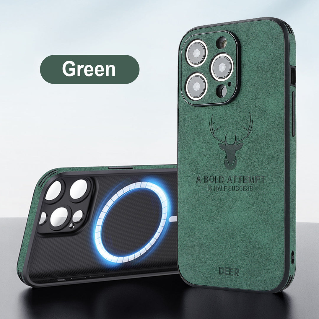 16 Series Magnetic Charging Moose Head Printing Phone Case