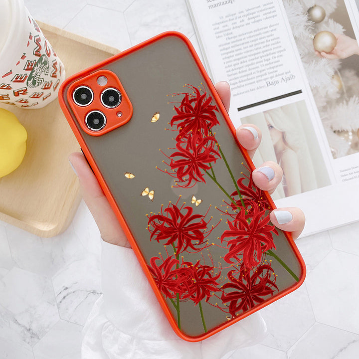 Flower And Grass Skin Mobile Phone Case All-inclusive Fine Hole