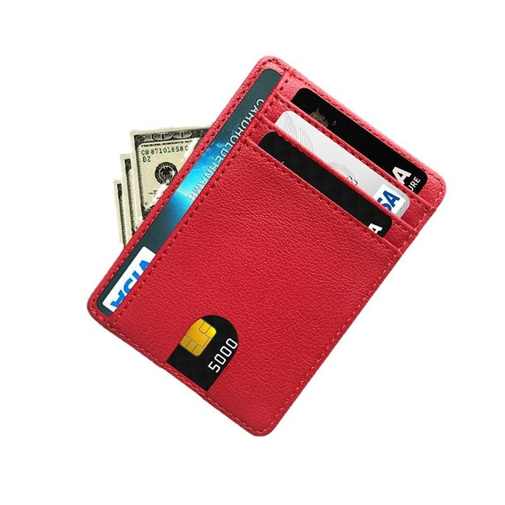 Multiple Card Slots Portable Pu Leather Credit Card Bag Card Holder