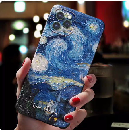 Van Gogh Starry Sky Telefon mobil 3D carcasă moale