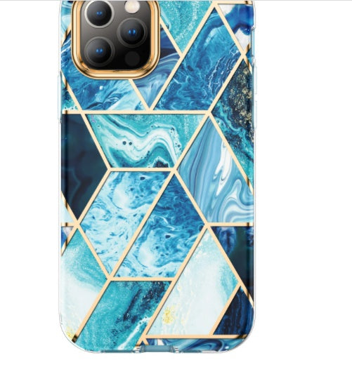 Electroplating Grid Marble IMD Process Suitable For The New 12 Two-in-one Three-proof Mobile Phone Case