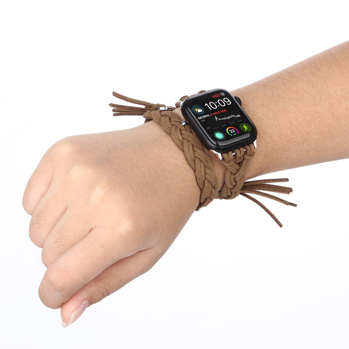 Leather Cord Braided Smart Watch Strap