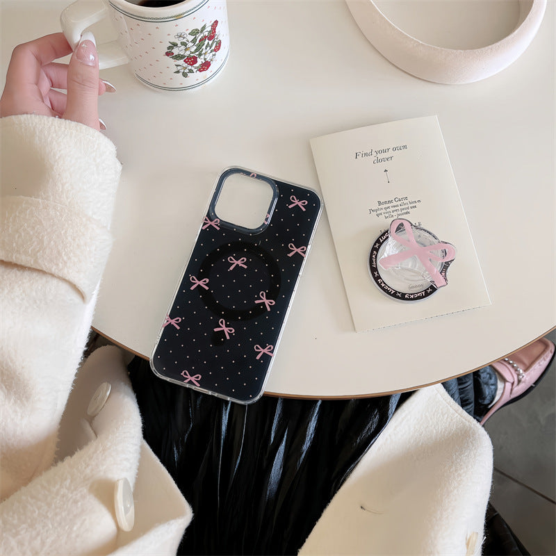 Femei Polka Dot Bow Magnetic Strap Bracket Telefon