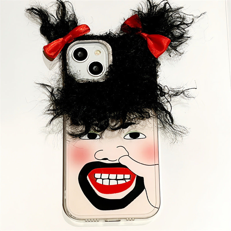 Funny Hair Phone Case Expression Couple Japanese And South Korean Style Protective Case