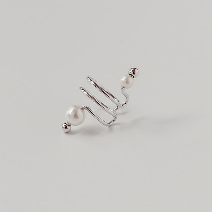 Minimalist Line Pearl Ear Bone Clip Design Pearl Earrings